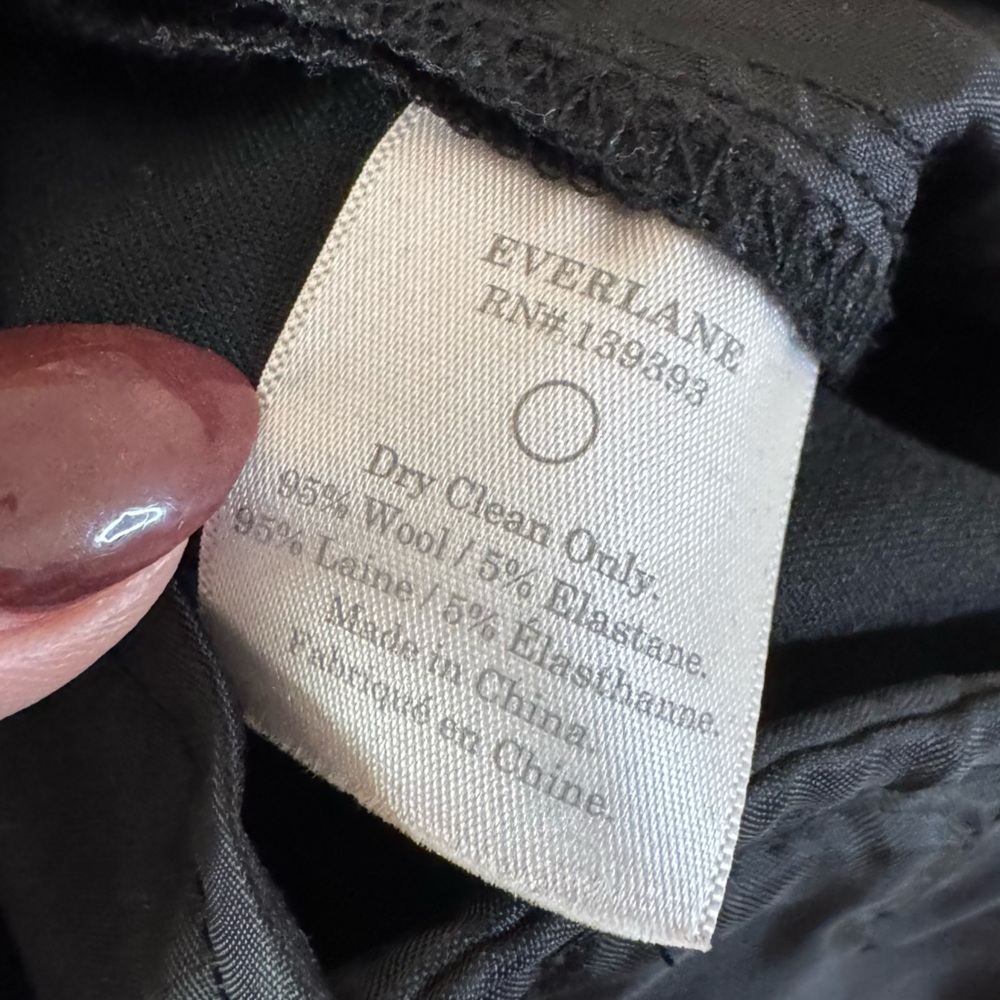 Everlane Women's Black Wool Slouchy Wide Leg Trouser Pants Size 12 - Picture 8 of 8